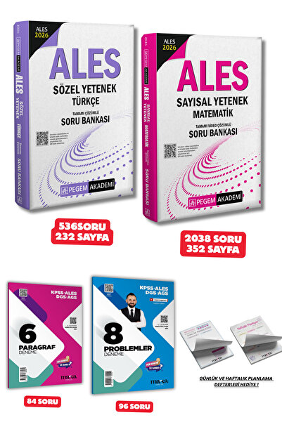 Pegem Akademi Yayıncılık 2026 ALES Türkçe Sözel Yetenek ve Matematik Sayısal ...