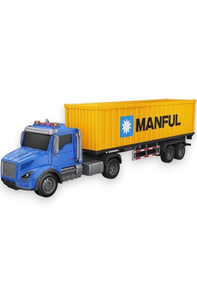 Avaleea Camion Container Cu Frictiune, Scara 1:16, Cu Lumini Si Sunete, Jucar...
