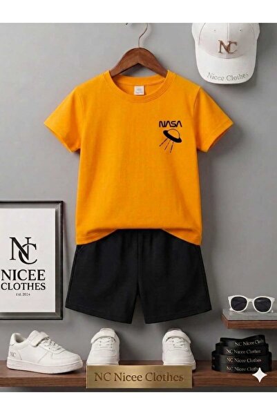 NC Nicee Clothes تي شيرت صيفي للأطفال قصير الأكمام للجنسين (طباعة إيموجي أسود...