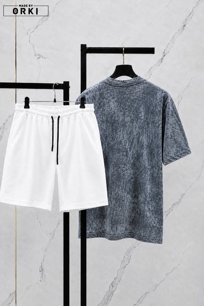 EFFRENATU Trust Problem Printed Large Size Unisex Oversize T-Shirt Shorts Set