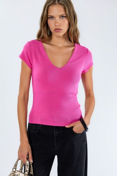 Hiccup Busem V-Neck Modal Cotton Blend Blouse