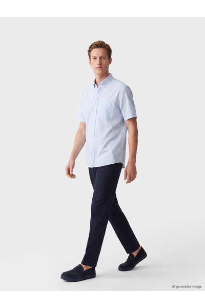 LC Waikiki Pantaloni bărbătești cu croială clasică, cu aspect de in