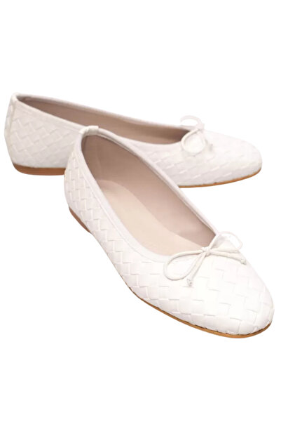 Barinoska Women's Knitted Patterned Bowknot Round Toe Daily Comfortable Balle...