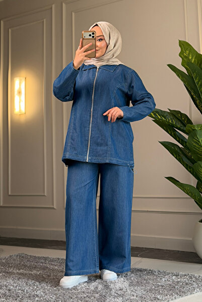 Suede Style 6501 - Set elegant și confortabil de cămașă și pantaloni din deni...