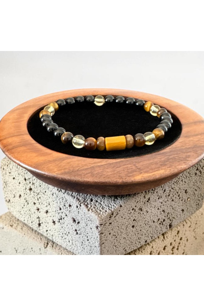 Ezera Brățară bărbătească Liam crystals, cu pietre semiprețioase Ochi de Tigr...