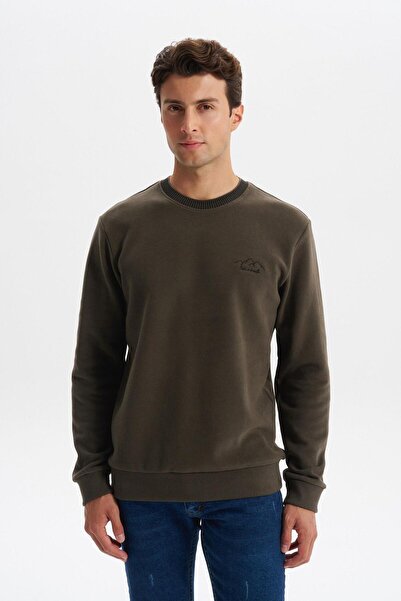 Arma Ar-Ma Men's Crew Neck Sweatshirt with Text Print, Pocketless, Knitted Fa...