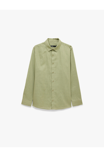 Koton Regular Fit Classic Collar Buttoned Long Sleeve Shirt