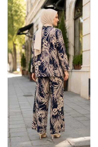 forte bella Ethnic Pattern Top-Bottom Trend Hijab Kimono Set