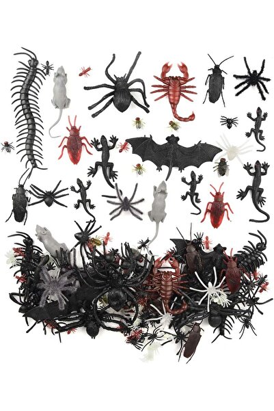OEM Set de Figurine Negre cu Insecte de Halloween Realiste 160 Bucăți