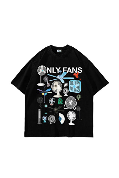 Sekizbiraltı Only Funs Oversize Μαύρο T-Shirt