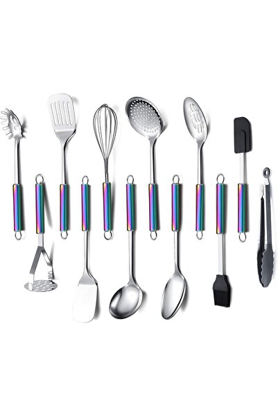 OEM Set de Ustensile de Bucătărie 12 Piese Oțel Inoxidabil Multicolor