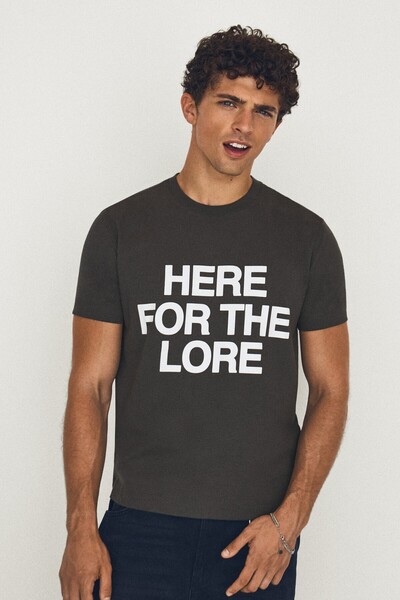 Bershka Dar kesim baskılı t-shirt