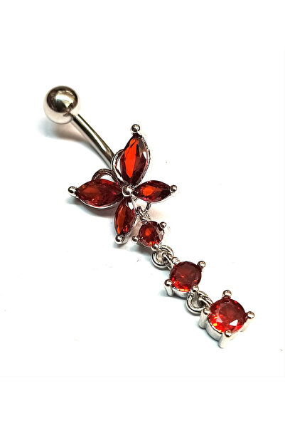 AMALFİ Σκουλαρίκια Piercing, Αξεσουάρ, Σκουλαρίκι Αφαλού από Ατσάλι, Κόκκινο