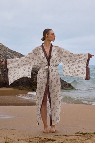 Suziş KIMONO CU MODEL BORDAT ȘI IMPRIMAT PE CORDOANĂ 5097