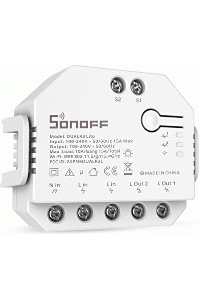 Sonoff Έξυπνος Διακόπτης 2 Καναλιών Wi-Fi 15A Κωδικός: DUALR3 Lite