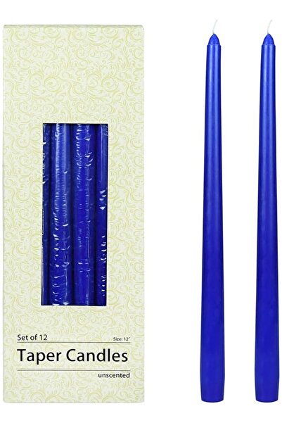 The Bros 12-Piece Taper Candles, 12-Inch, Blue