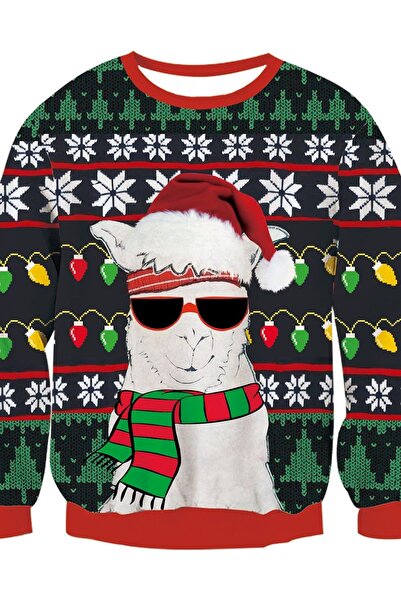 OEM Pulover festiv pentru copii, din tricot, cald, cu model de alpacá 7-8 ani