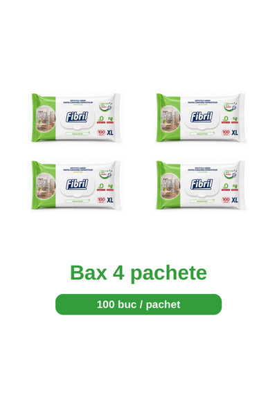 Fibril Bax 4 Pachete Servetele Umede pentru Suprafete XL Aroma Fresh, 4 x 100...