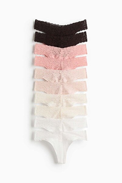 H&M 10-pack lace thong briefs