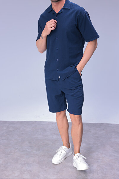 blayn jeans Men's Comfortable Fit Linen Shirt with Pockets and Elastic Waist ...