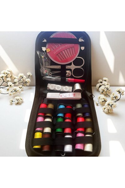 SPAULD Sewing Kit With Case Black, Small Portable Contains Supplies And Acces...