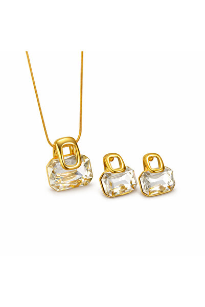 YVA Jewelry Set din oțel inoxidabil rezistent la apă, placat cu aur 'Astra' –...