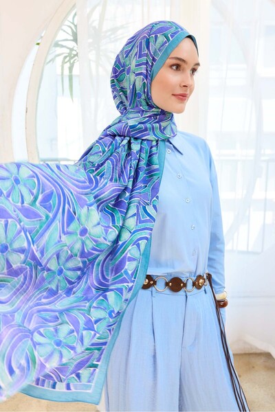 Silk Home Urban Hours Bohem Papatya Turkuaz Mayda Şal