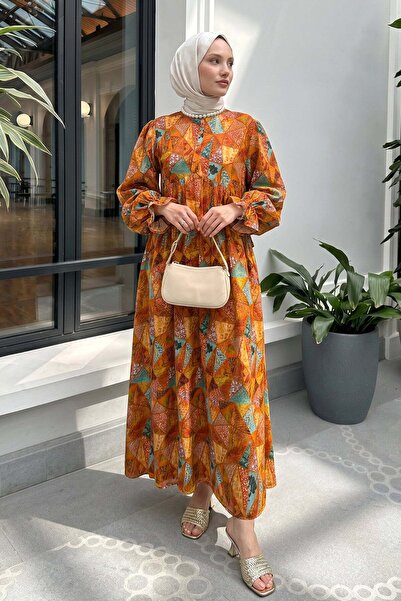 Salih Çelebi Rochie Hijab cu model autentic 2328 - TEGLA