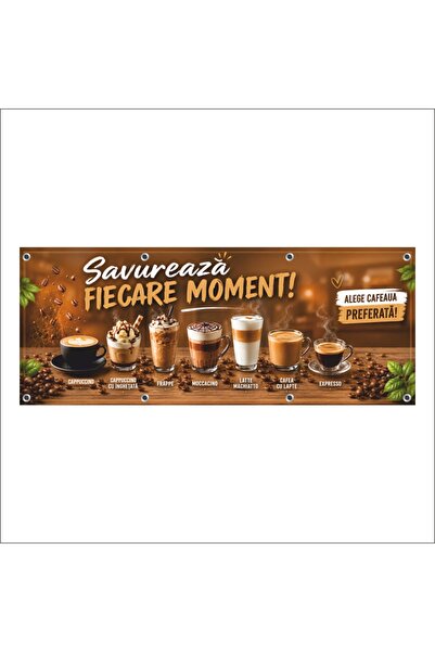 media Banner MEDIA, "Cafea, frappe, expresso" model1, 250 x 100 cm, de exterior