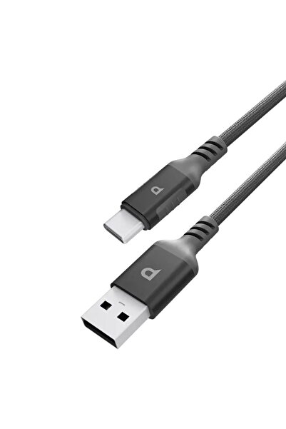 Powerology Power Sync Weave USB-A to USB-C PD20W 1.2M Cable Gray