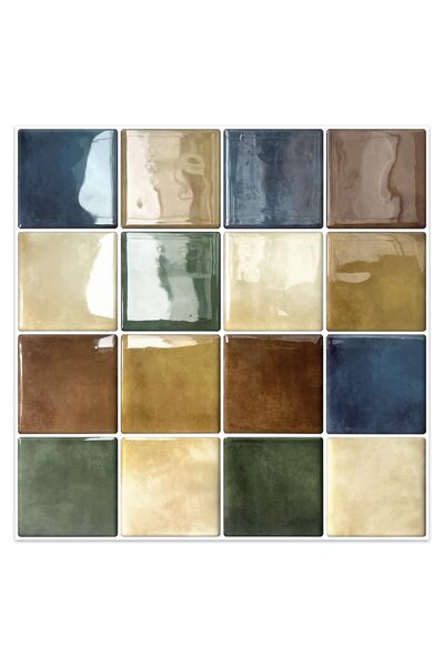 OEM Self Adhesive Wall Tile Peel and Stick – Colourful 10-Sheet 12"×12"