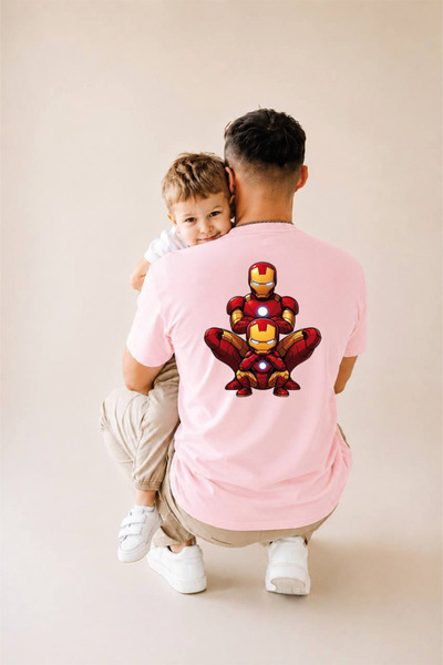 genosha Father's Day Gift, Father-Child Combination, 100% Cotton Oversize T-S...