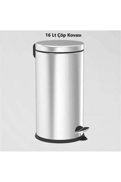Neva Paslanmaz Pedallı Çöp Kovası Krom 16 Lt