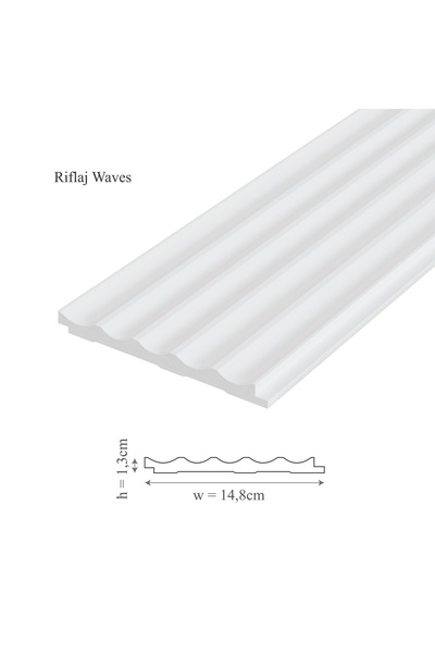 Manavi Panou riflaj decorativ 3D, Waves - 14.8x1.3x270 cm,
