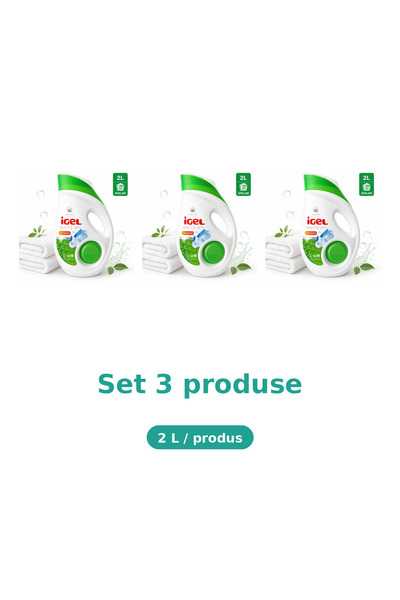 Igel Bax 3 Pachete Detergent lichid pentru rufe albe 2L, 50 de spalari, 3 x 2 L