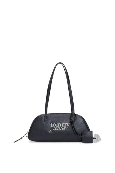 Tommy Hilfiger Kadın Metalik Logo İmzalı Uzun Askılı Fermuarlı İç Cepli Siyah...