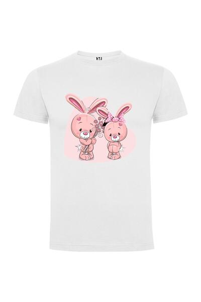 iLovePrints Floral Bunny Cuties Tshirt