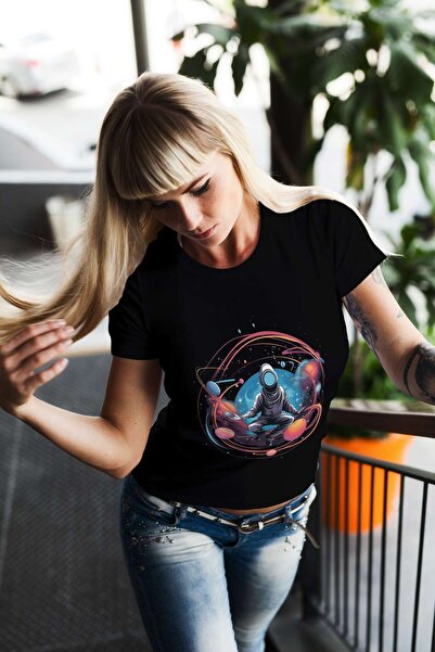 iLovePrints Astronaut in Cosmic Space Tshirt