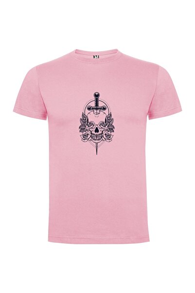 iLovePrints Roses & Swords Skull Tshirt