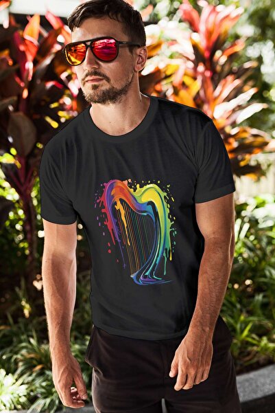iLovePrints Colorful Abstract Harp Tshirt