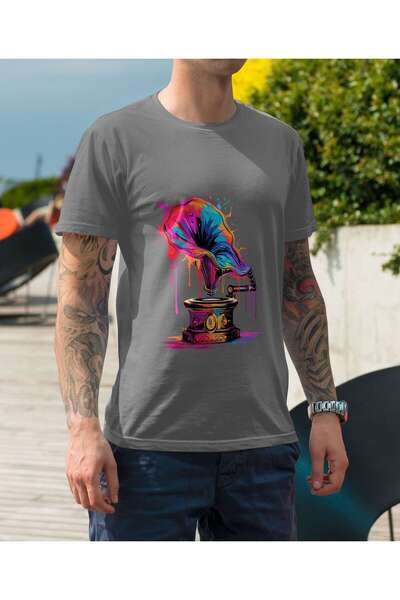iLovePrints Colorful Abstract Gramophone Tshirt