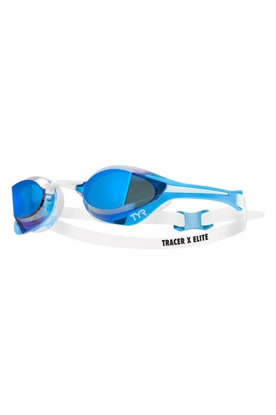 TYR Tracer X Elite Mirrored Racing Goggle/Blue-White Racing Goggles