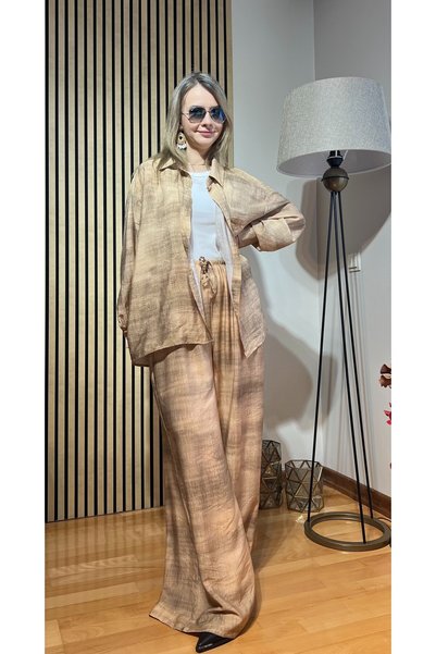 Cardella Vera Hijab Compatible Summer Modal Fabric Oversize Shirt and Pants Set