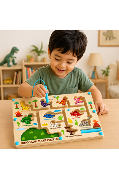 Generic Magnetic Color & Counting Maze for Kids, Montessori Wooden Learning Board | Fine Motor Skills Toy -Ages 3+