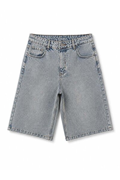 HAZELANNA Soğuk Mavi Denim Şort