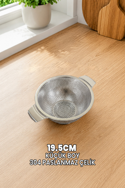 Destpak (Small 19.5cm) Stainless Steel Strainer with Handle - Professional 30...
