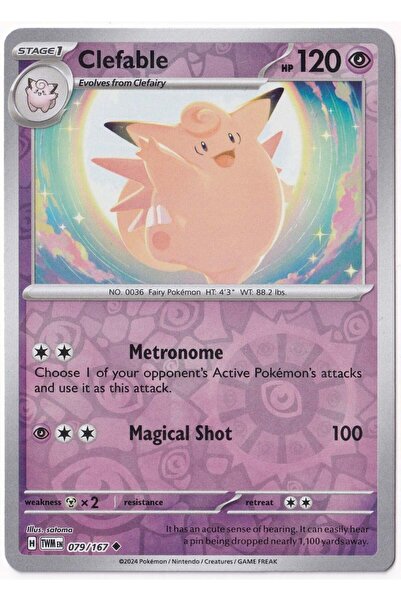 Pokemon Clefable [Reverse Holo] 079/167 - Twilight Masquerade - Kartı (Mint)