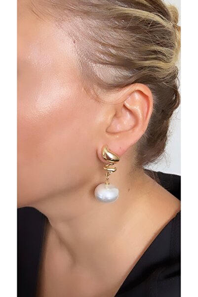 VNS Accessories Design Flat Ball Detail Earrings (4.5 cm)