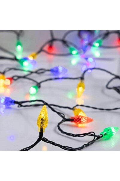 Generic 100 λαμπάκια LED σε σειρά με πολύχρωμα διαμάντια, 10 m, πράσινο καλώδ...