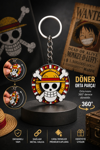 mdm style Breloc rotativ Luffy Craniu Uscat |   Metal durabil |   Produs de c...